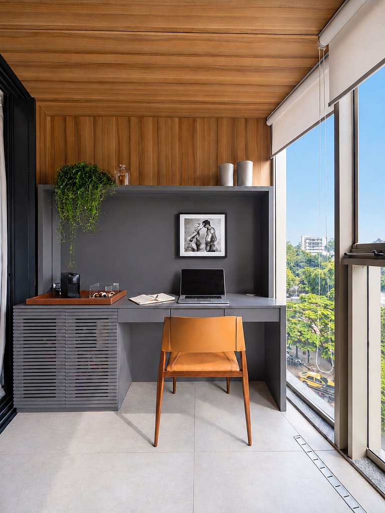 Chic loft in Leblon with balcony and Christ view